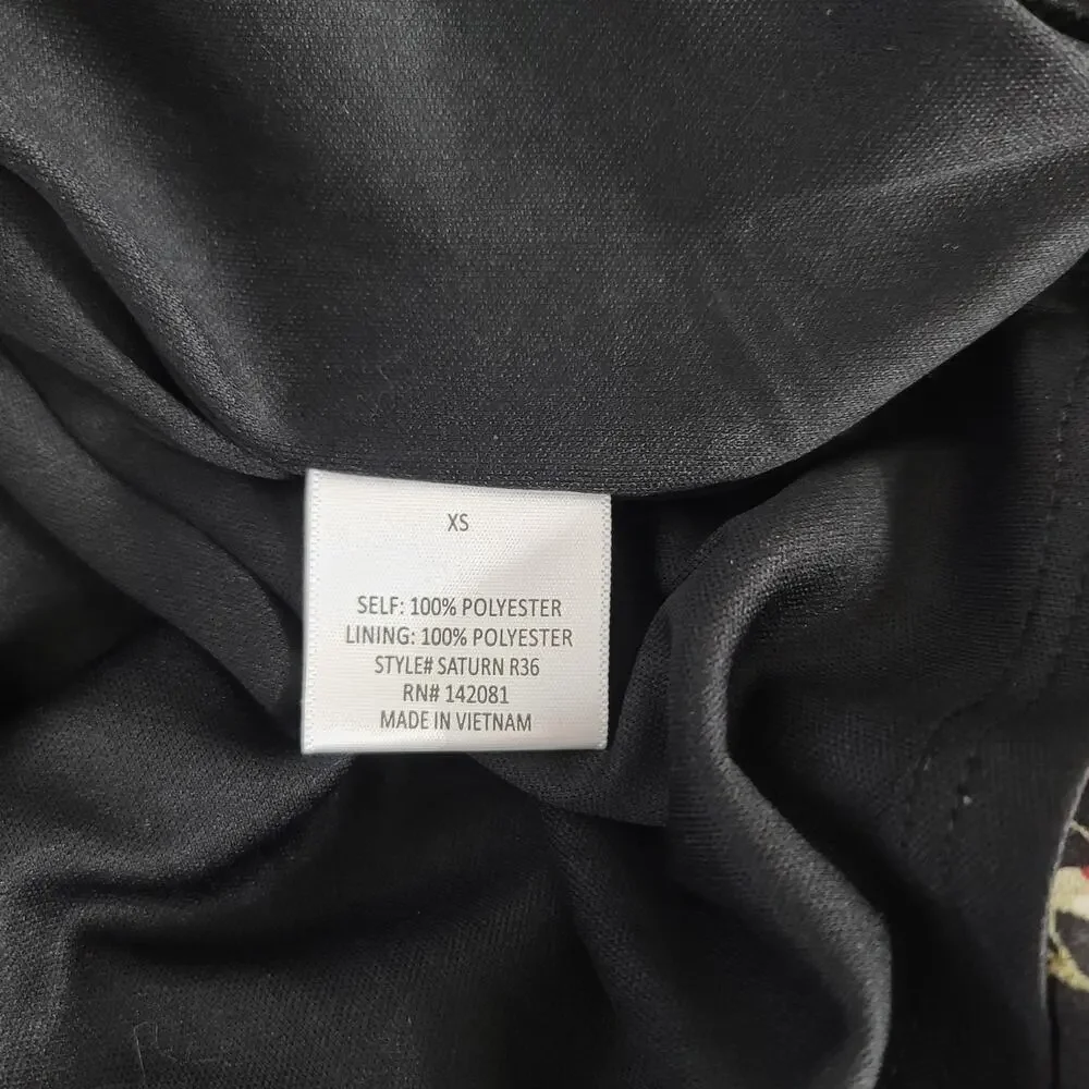 Mi Ami Ginger floral wrap dress black floral Size XS Whimsigoth Feminine Office - Picture 10 of 10